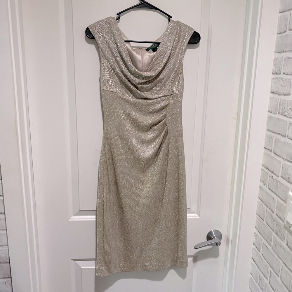 Shiny gold elegant minidress